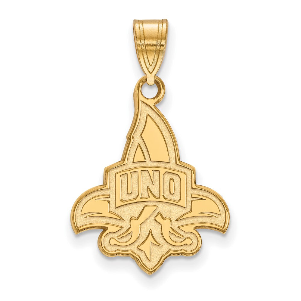 14K Gelbgold Logoart University Of New Orleans U N O Groß Anhänger