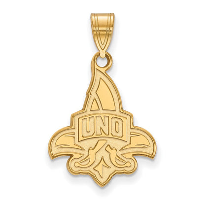 14K Gelbgold Logoart University Of New Orleans U N O Groß Anhänger