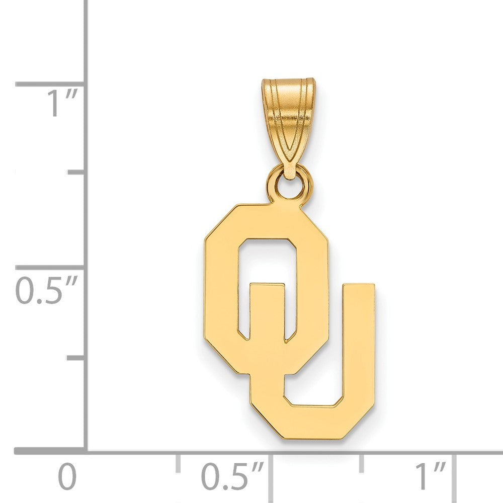 14K Gelbgold Logoart University Of Oklahoma O U Mittel Anhänger