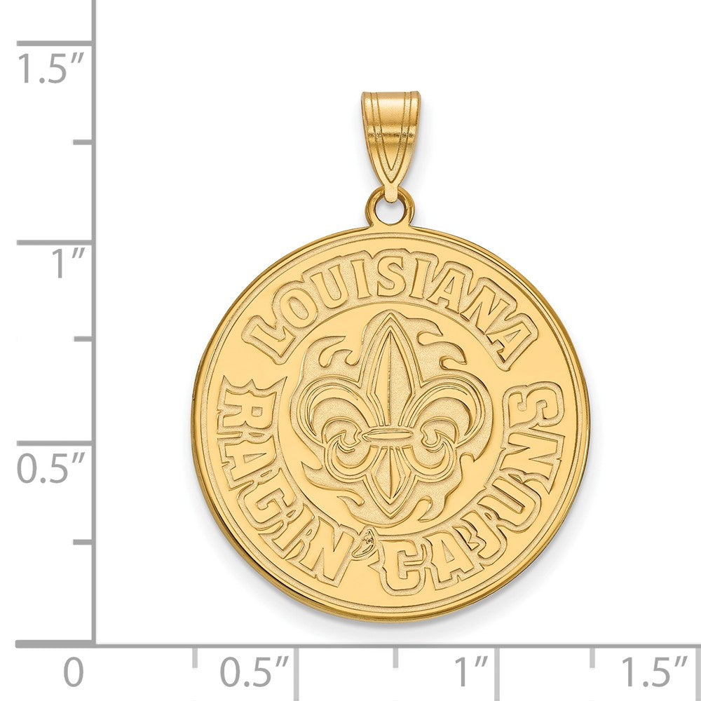 14K Gelbgold Logoart University Of Louisiana At Lafayette Extra Groß Anhänger