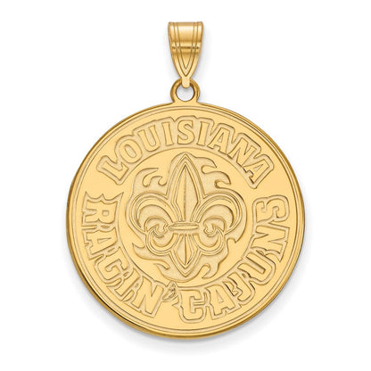 10K Gelbgold Logoart University Of Louisiana At Lafayette Extra Groß Anhänger