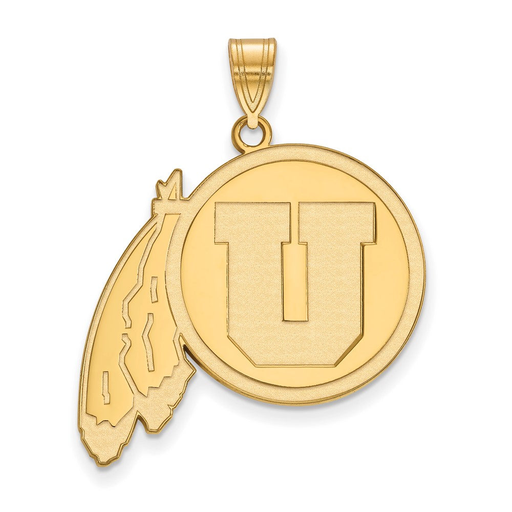 10K Gelbgold Logoart University Of Utah Extra Groß Anhänger