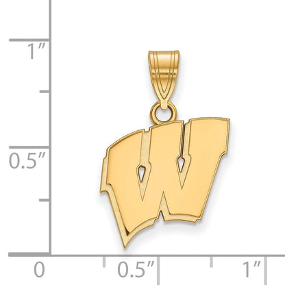 10K Gelbgold Logoart University Of Wisconsin Buchstabe W Mittel Anhänger