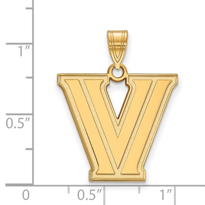 10K Gelbgold Logoart Villanova University Buchstabe V Groß Anhänger