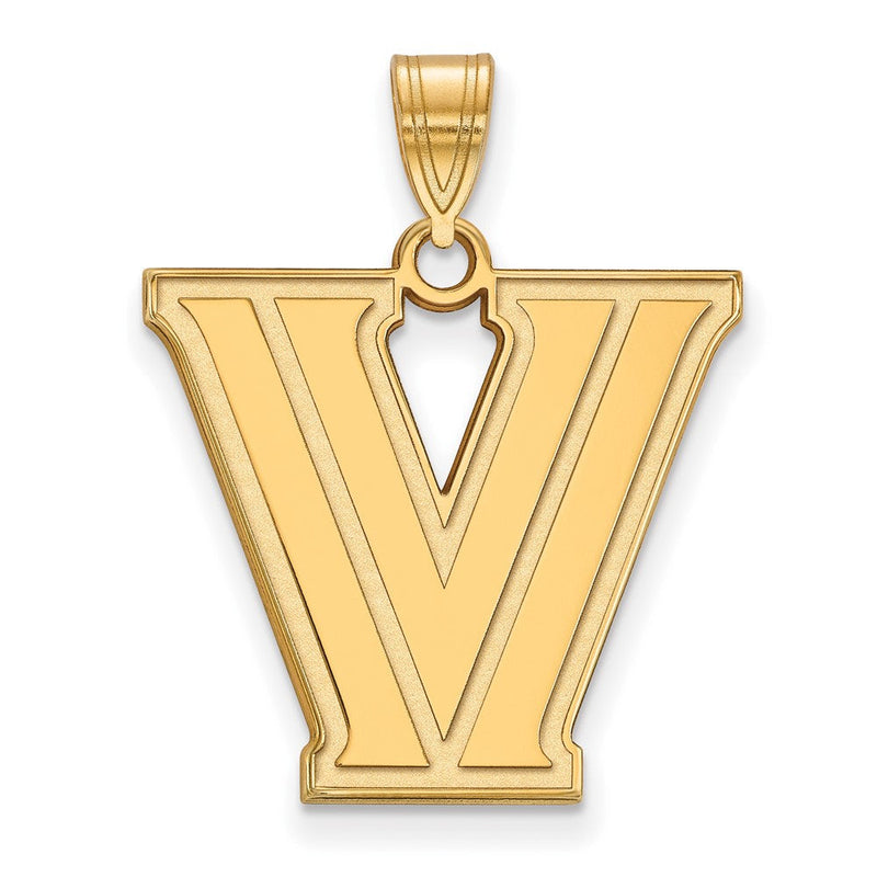 Vergoldet Sterlingsilber Logoart Villanova University Buchstabe V Groß Anhänger