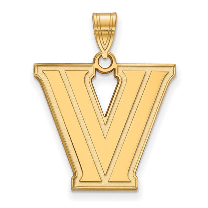 14K Gelbgold Logoart Villanova University Buchstabe V Groß Anhänger