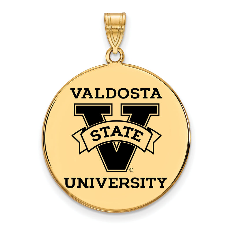 Vergoldet Sterlingsilber Logoart Valdosta State University Extra Groß Emailliert Plättchen Anhänger