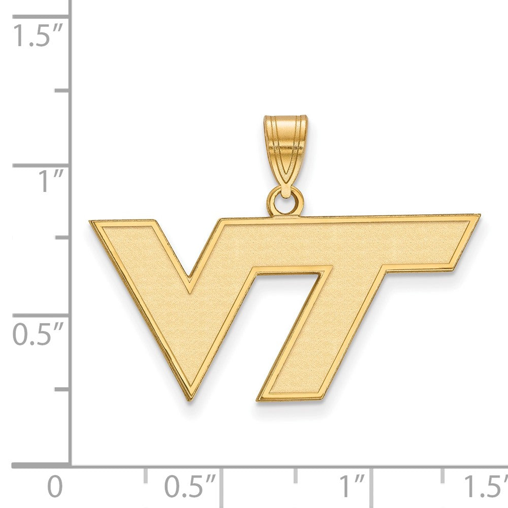 14K Gelbgold Logoart Virginia Tech V T Mittel Anhänger