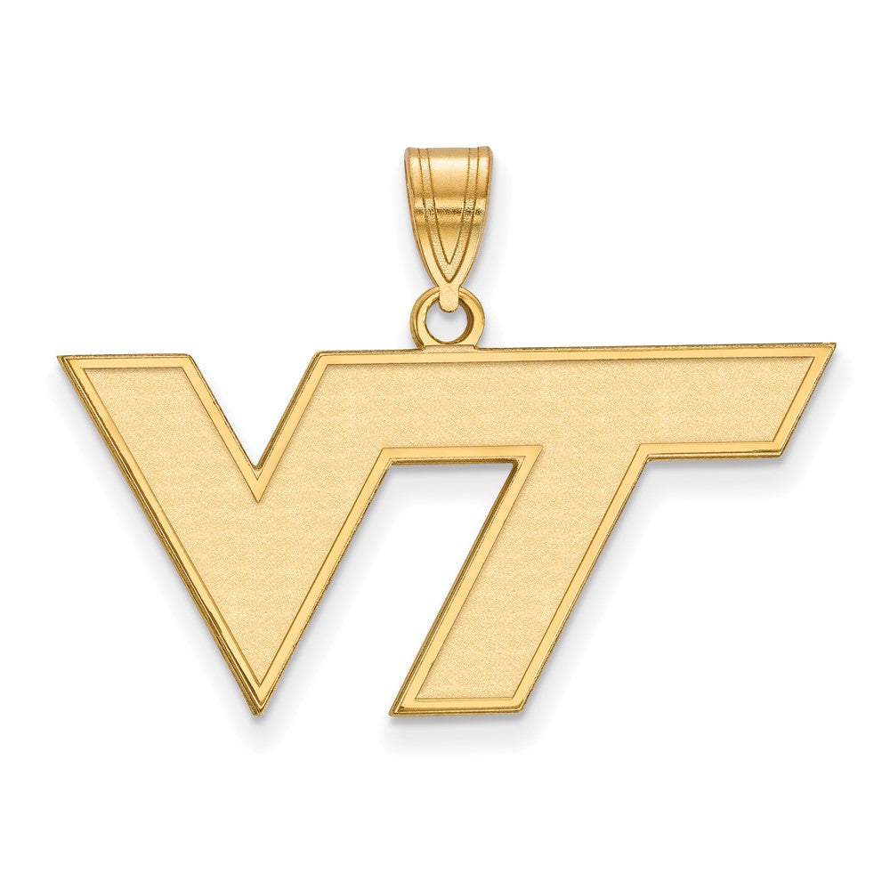 14K Gelbgold Logoart Virginia Tech V T Mittel Anhänger
