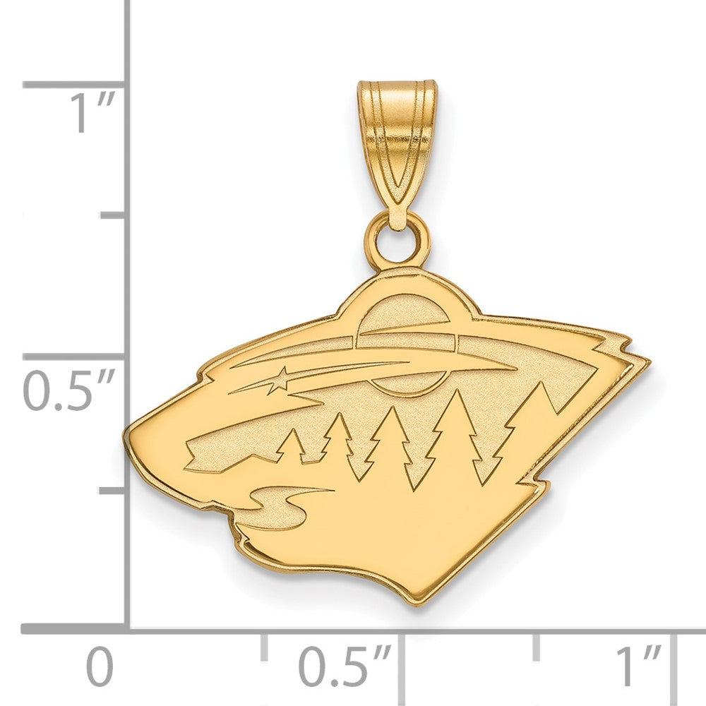 10K Gelbgold Nhl Logoart Minnesota Wild Mittel Anhänger