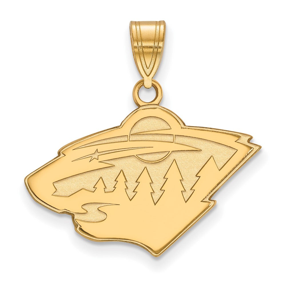 10K Gelbgold Nhl Logoart Minnesota Wild Mittel Anhänger