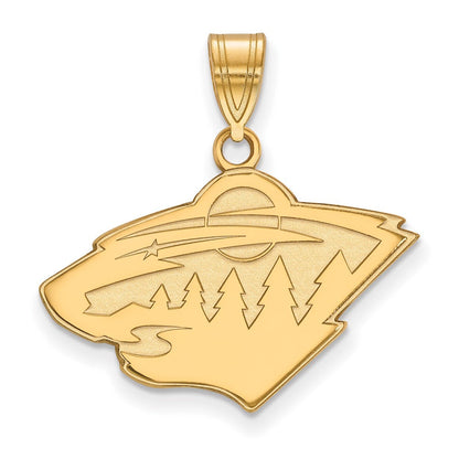 10K Gelbgold Nhl Logoart Minnesota Wild Mittel Anhänger