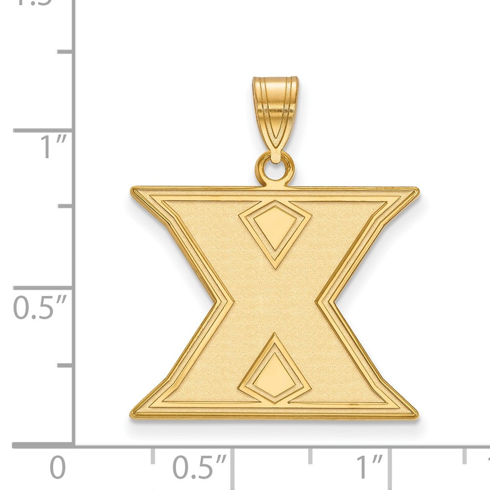 10K Gelbgold Logoart Xavier University Buchstabe X Groß Anhänger