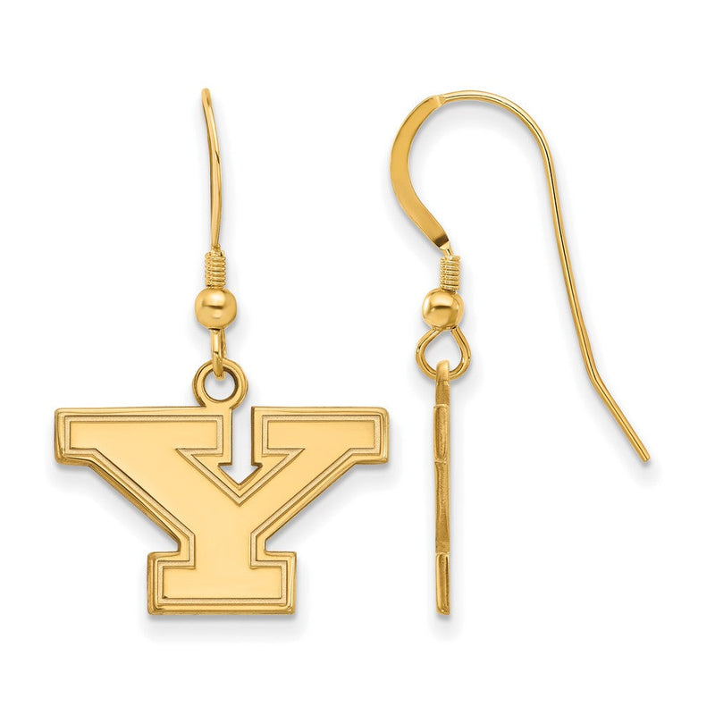 Vergoldet Sterlingsilber Logoart Youngstown State University Buchstabe Y Klein Hängend Draht Ohrringe