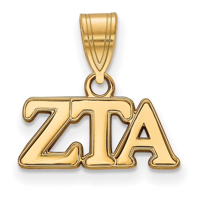 Vergoldet Sterlingsilber Logoart Zeta Tau Alpha Sorority Greek Buchstaben Mittel Anhänger
