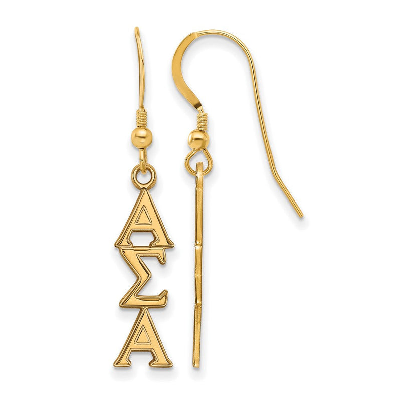 Vergoldet Sterlingsilber Logoart Alpha Sigma Sorority Greek Buchstaben Mittel Ohrhänger