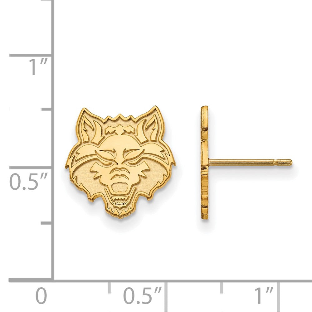 14K Gelbgold Logoart Arkansas State University Wolf Klein Ohrstecker