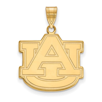 10K Gelbgold Logoart Auburn University A U Groß Anhänger
