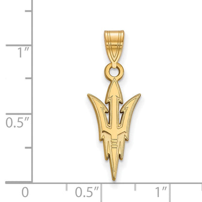14K Gelbgold Logoart Arizona State University Pitchfork Groß Anhänger