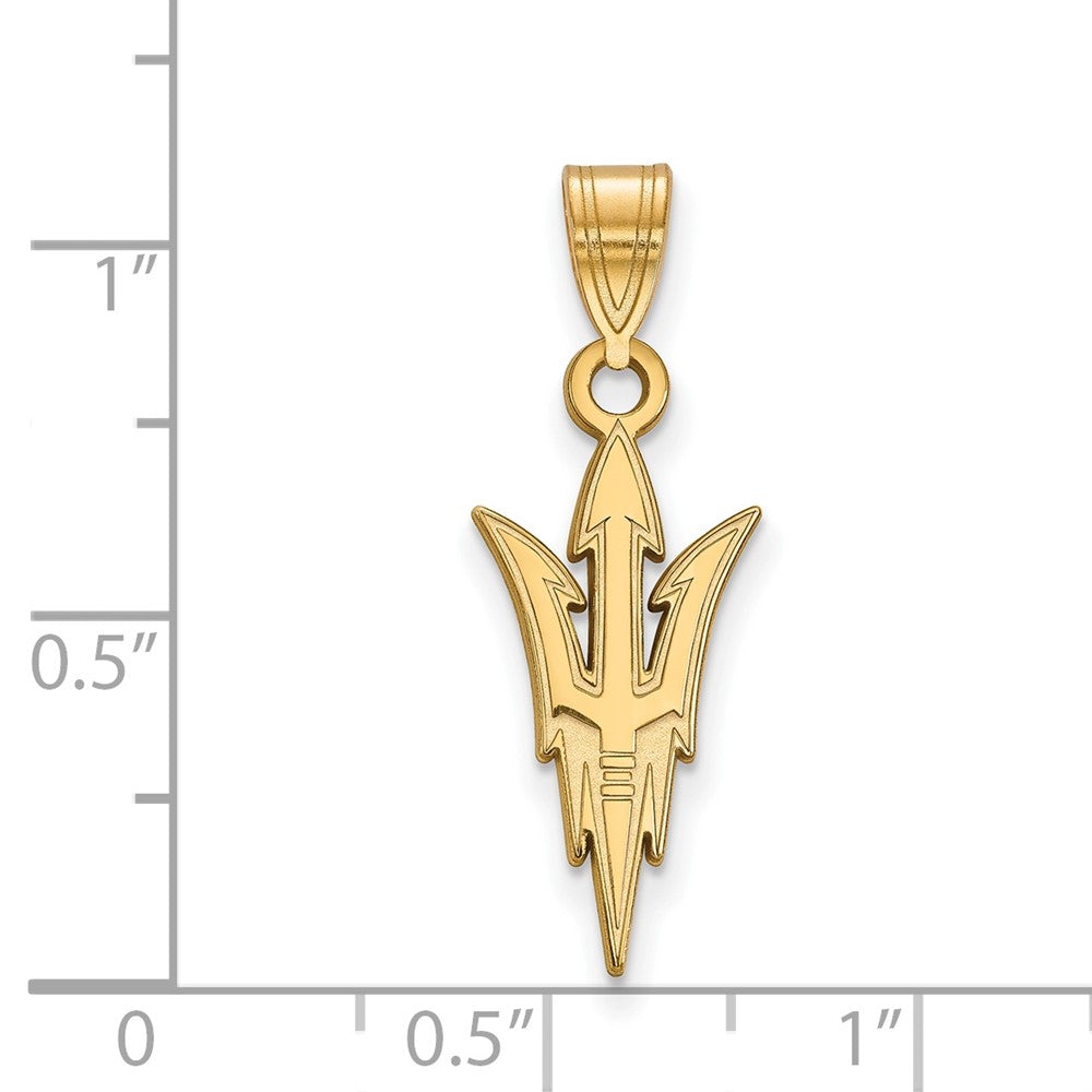 10K Gelbgold Logoart Arizona State University Pitchfork Groß Anhänger