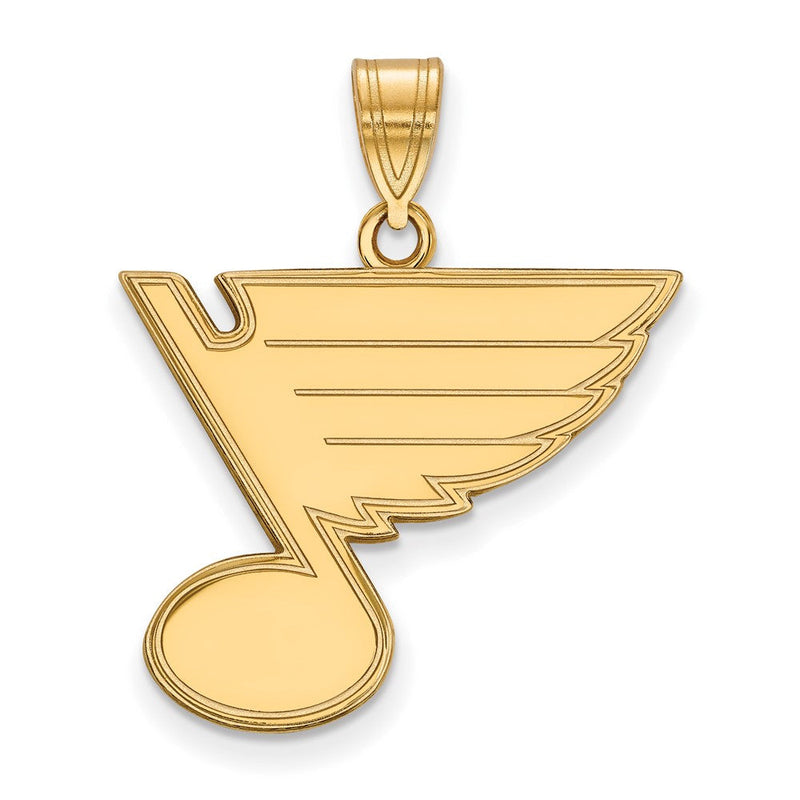 Vergoldet Sterlingsilber Nhl Logoart St. Louis Blues Groß Anhänger