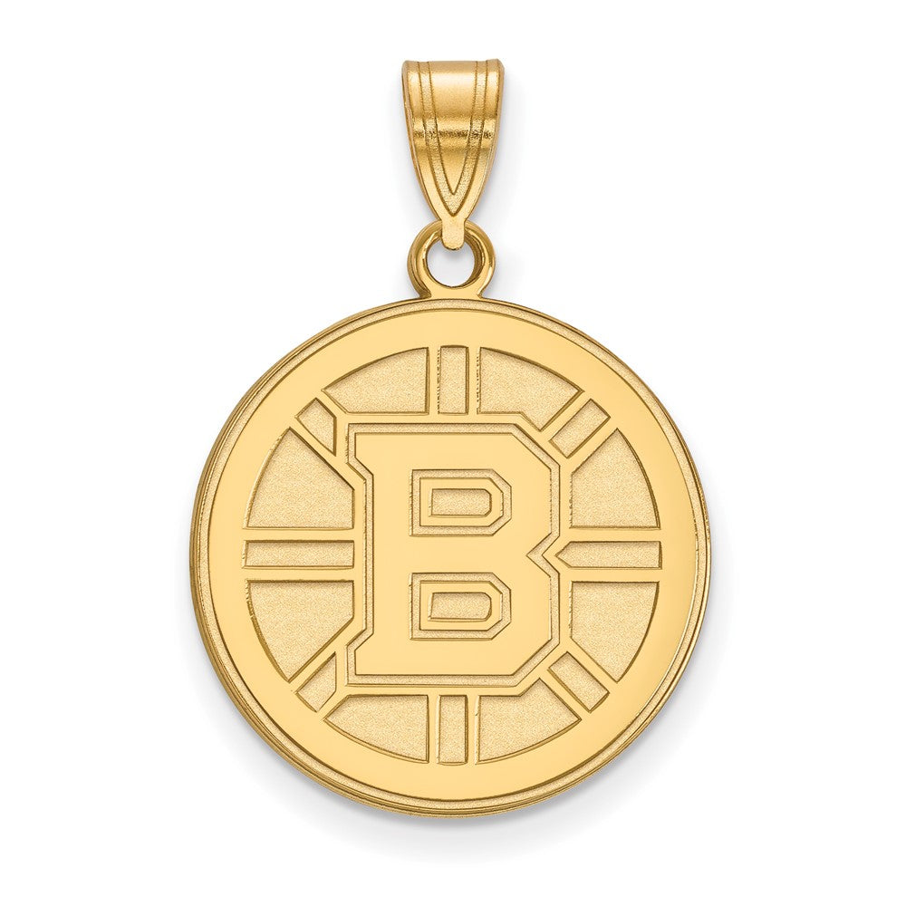 14K Gelbgold Nhl Logoart Boston Bruins Groß Anhänger