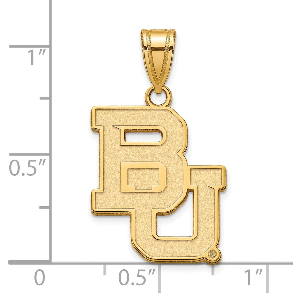 10K Gelbgold Logoart Baylor University Bears Groß Anhänger