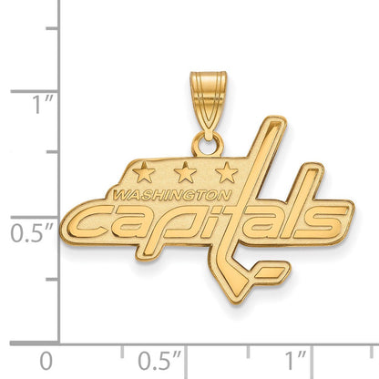 10K Gelbgold Nhl Logoart Washington Capitals Groß Anhänger