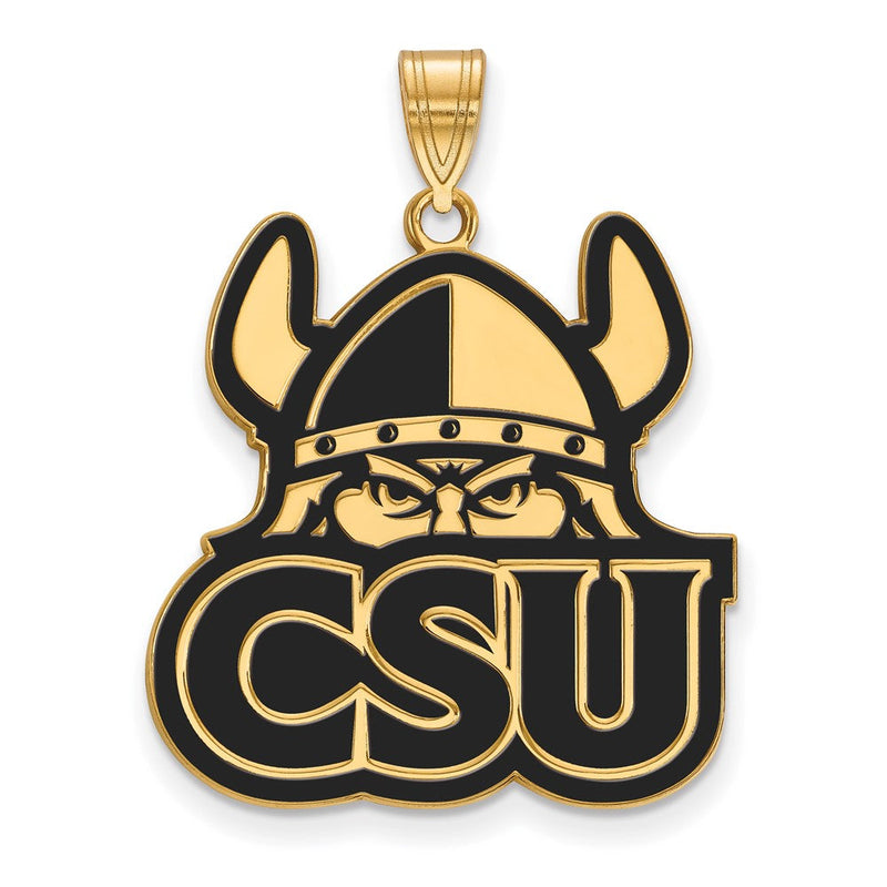 Vergoldet Sterlingsilber Logoart Cleveland State University Extra Groß Emailliert Anhänger
