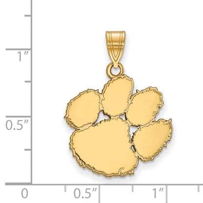 10K Gelbgold Logoart Clemson University Tiger Paw Groß Anhänger