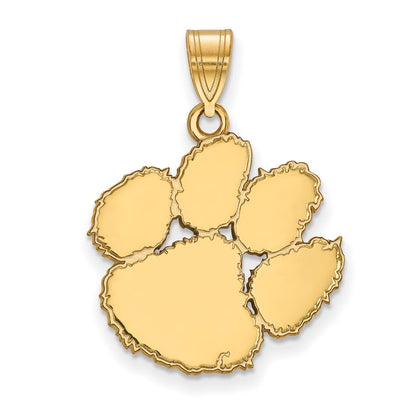 10K Gelbgold Logoart Clemson University Tiger Paw Groß Anhänger