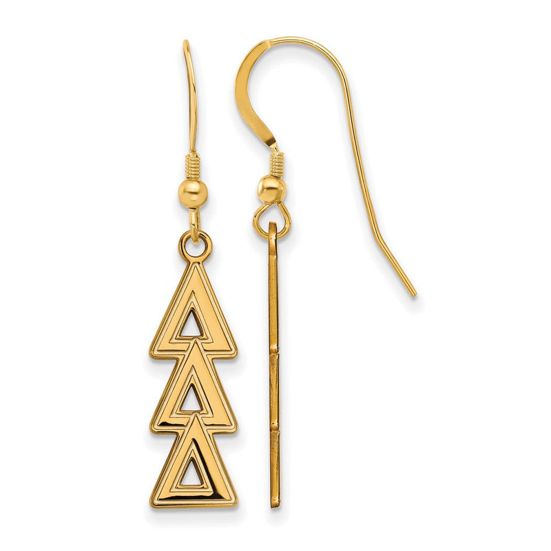 Vergoldet Sterlingsilber Logoart Delta Sorority Greek Buchstaben Mittel Ohrhänger