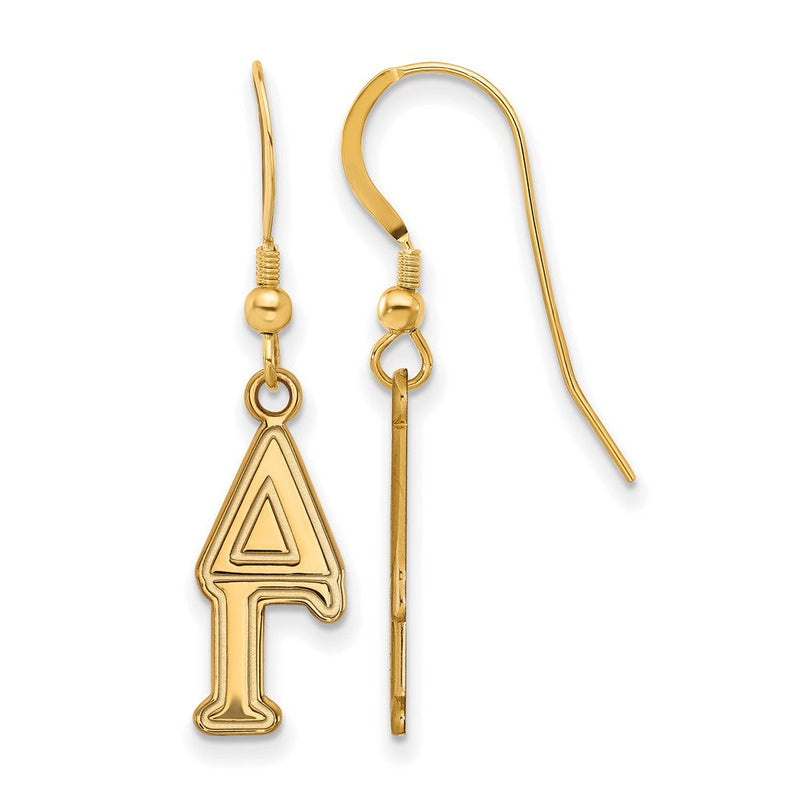 Vergoldet Sterlingsilber Logoart Delta Gamma Sorority Greek Buchstaben Klein Ohrhänger