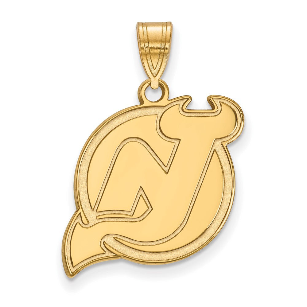 10K Gelbgold Nhl Logoart New Trikot Devils Groß Anhänger