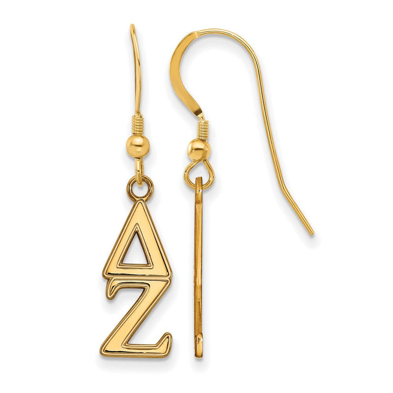 Vergoldet Sterlingsilber Logoart Delta Zeta Sorority Greek Buchstaben Klein Ohrhänger