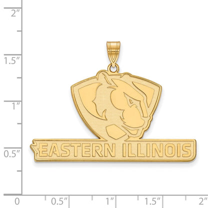 10K Gelbgold Logoart Eastern Illinois University Extra Groß Anhänger