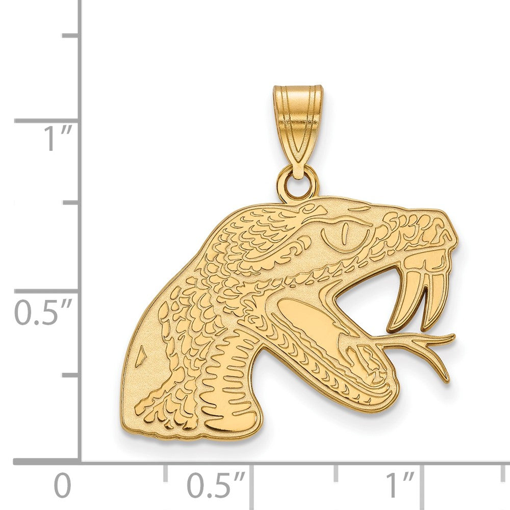 14K Gelbgold Logoart Florida A und M University Rattler Groß Anhänger