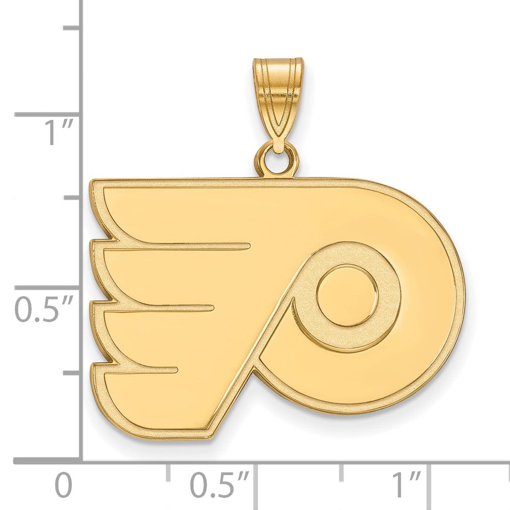 10K Gelbgold Nhl Logoart Philadelphia Flyers Groß Anhänger