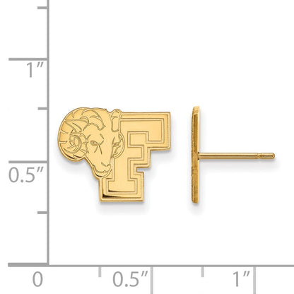 14K Gelbgold Logoart Fordham University Ram Klein Ohrstecker