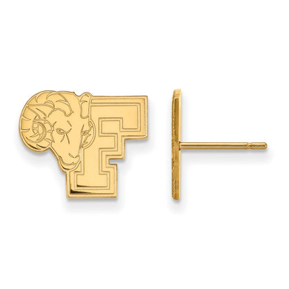 10K Gelbgold Logoart Fordham University Ram Klein Ohrstecker