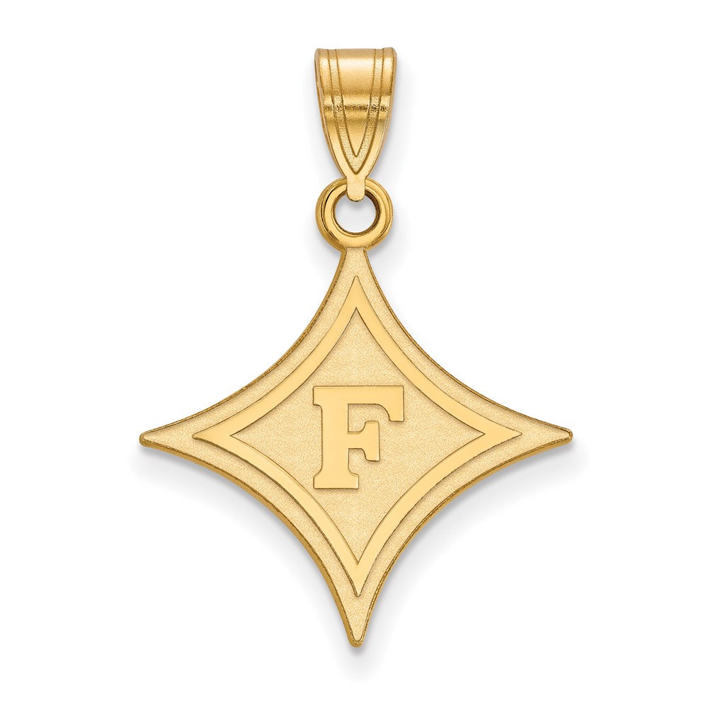 10K Gelbgold Logoart Furman University Groß Anhänger