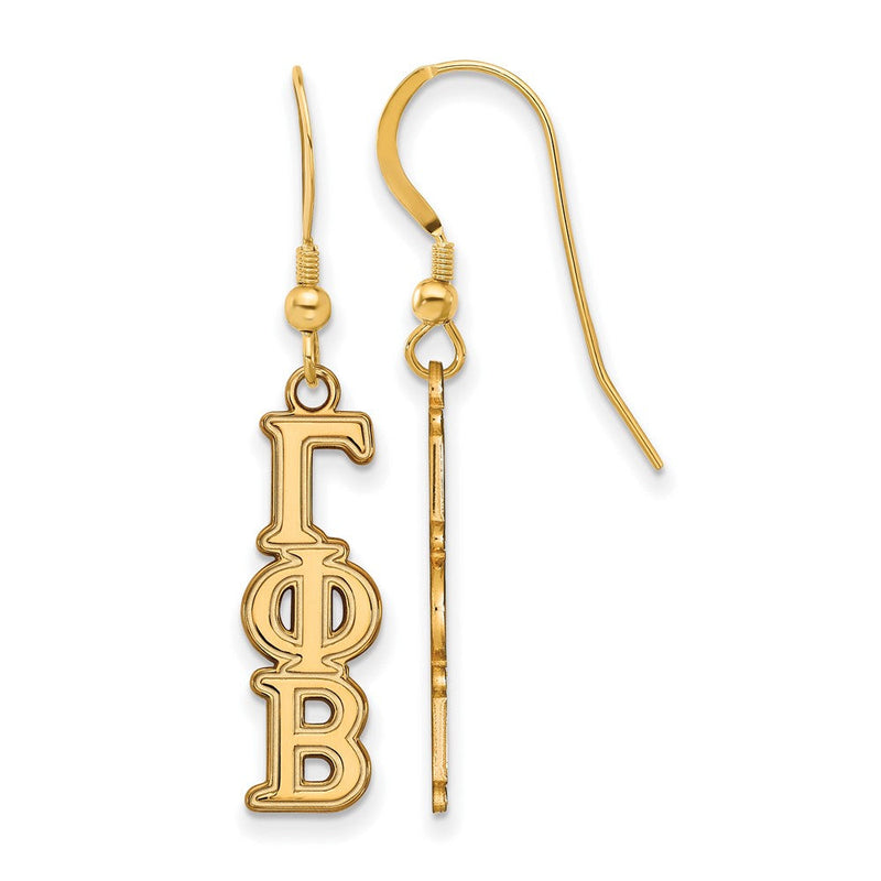 Vergoldet Sterlingsilber Logoart Gamma Phi Beta Sorority Greek Buchstaben Klein Ohrhänger