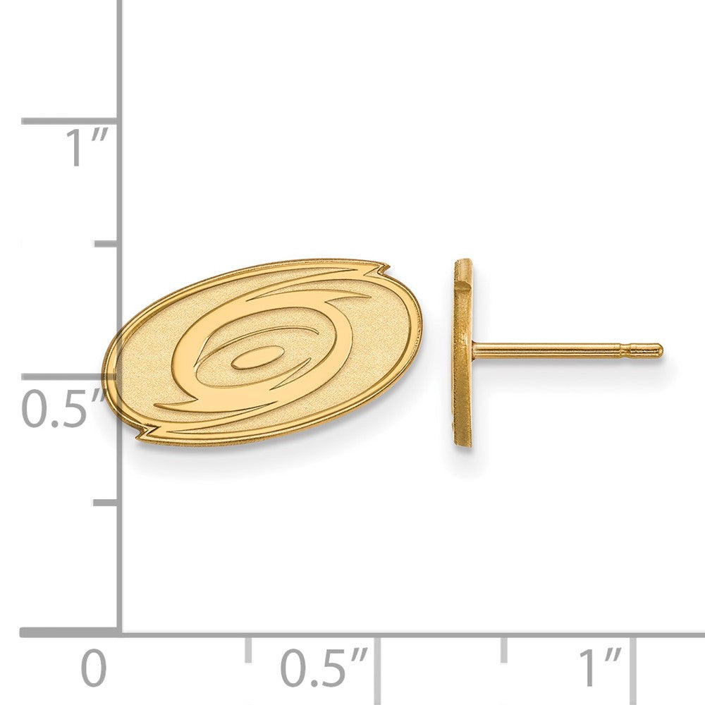 10K Gelbgold Nhl Logoart Carolina Hurricanes Extra Klein Ohrstecker