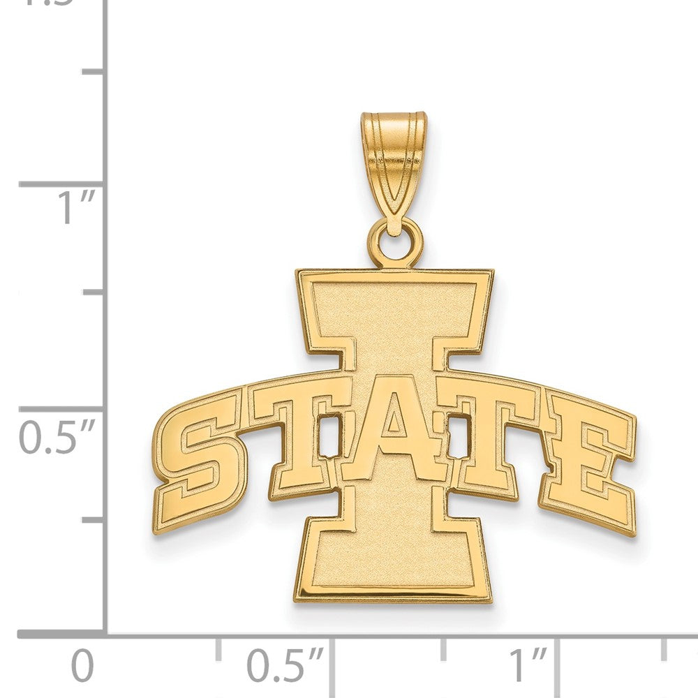 10K Gelbgold Logoart Iowa State University Groß Anhänger