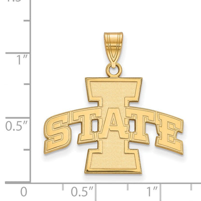 10K Gelbgold Logoart Iowa State University Groß Anhänger