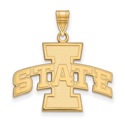 10K Gelbgold Logoart Iowa State University Groß Anhänger