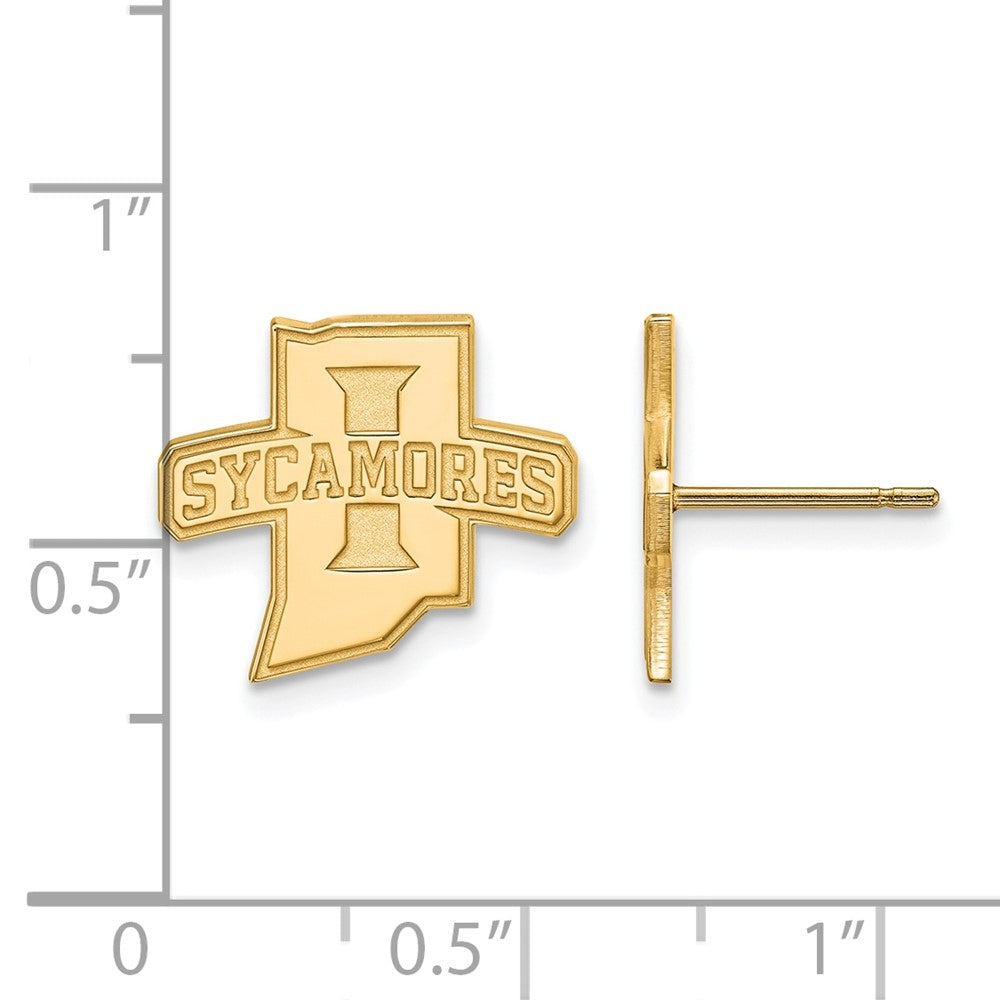 10K Gelbgold Logoart Indiana State University Sycamores Klein Ohrstecker