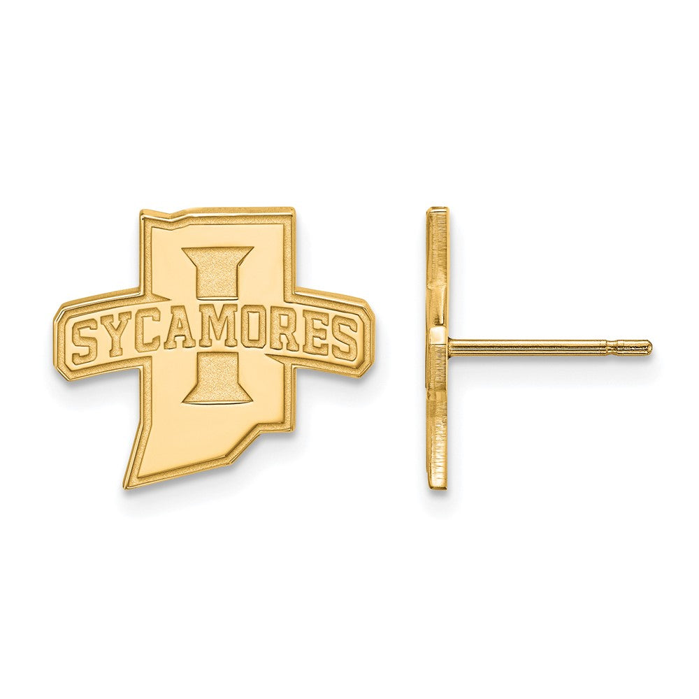 10K Gelbgold Logoart Indiana State University Sycamores Klein Ohrstecker