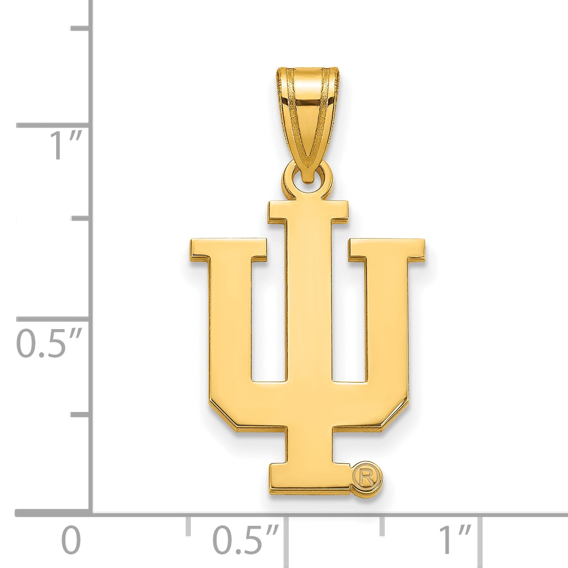 10K Gelbgold Logoart Indiana University I U Groß Anhänger