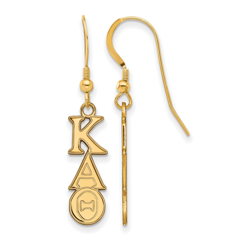 Vergoldet Sterlingsilber Logoart Kappa Alpha Theta Sorority Greek Buchstaben Klein Ohrhänger